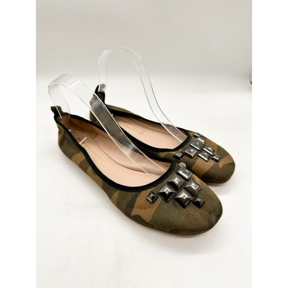 Marc Jacobs Women's Cleo Studded Ballerina Ballet Flat Camouflage 9 - Picture 3 of 11